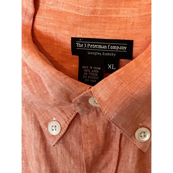 The J Peterman Company Tangerine Women's XL 100% Linen‎ Long Sleeve Blouse - Picture 3 of 4